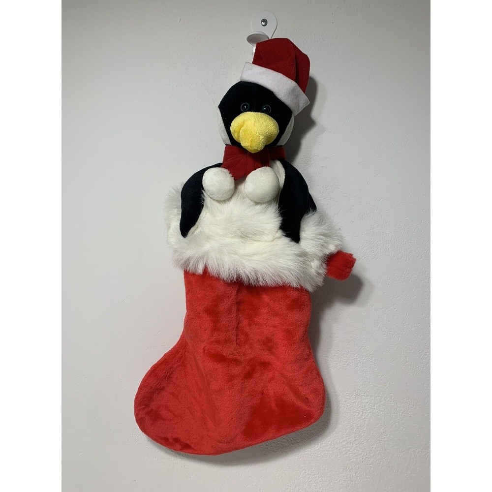 Commonwealth Vintage Plush Penguin Christmas Stocking 23"